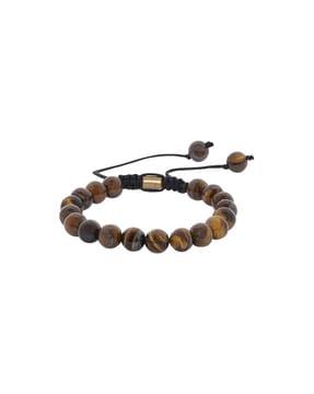 women tiger eye-stone beaded stretch bracelet