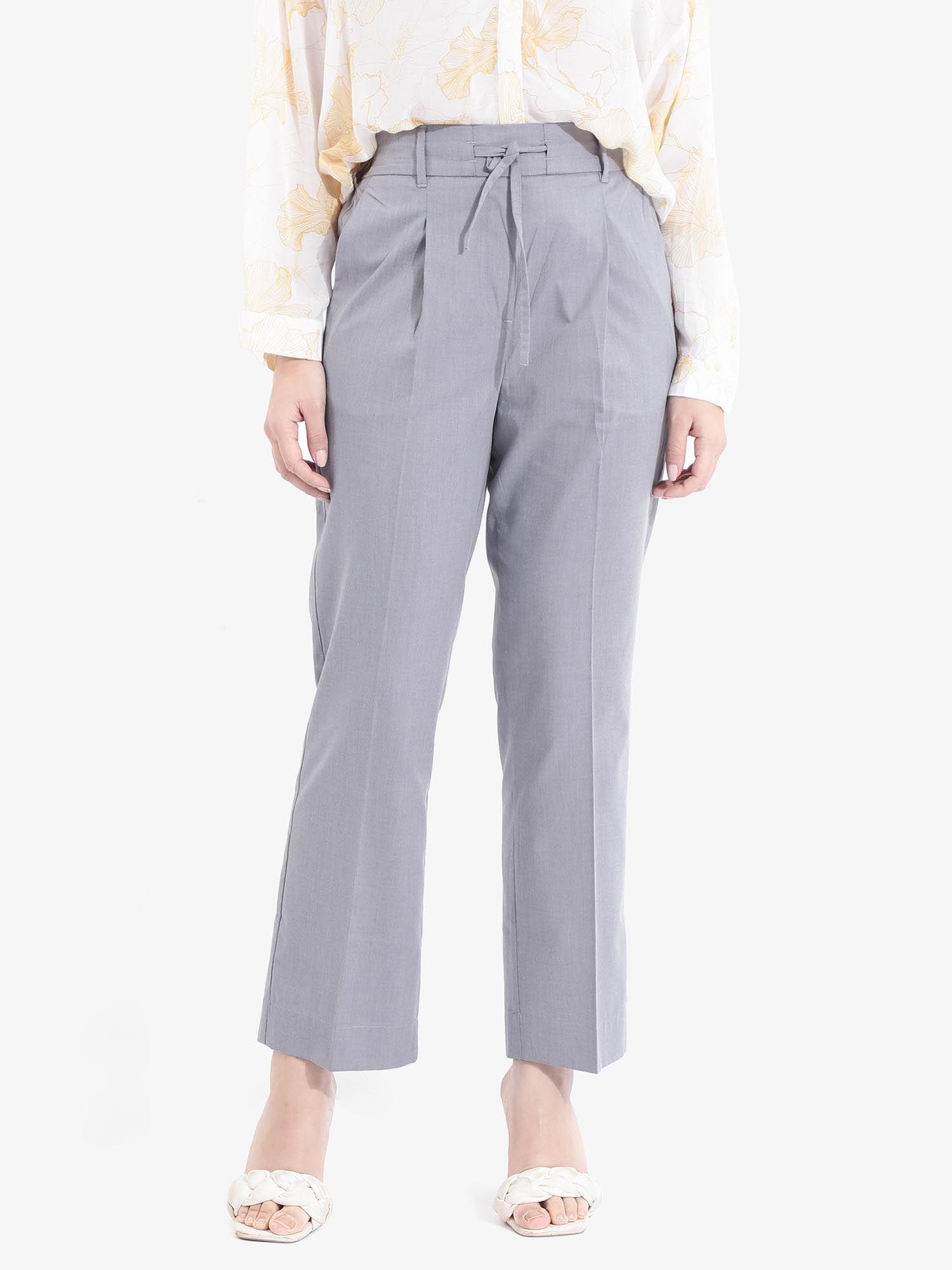 women tiza grey straight trouser