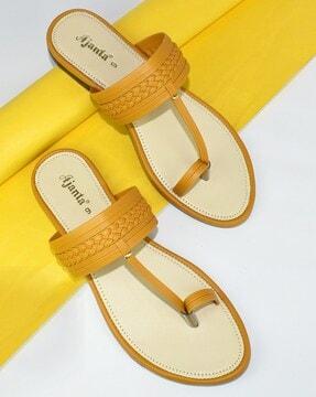 women toe-ring slip-on flat sandals