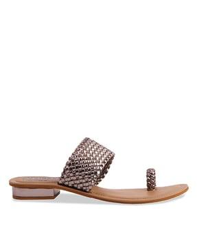 women toe-ring slip-on sandals