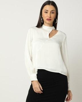 women top with cutout