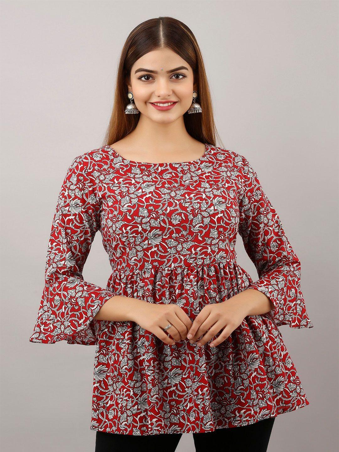 women touch floral print empire top