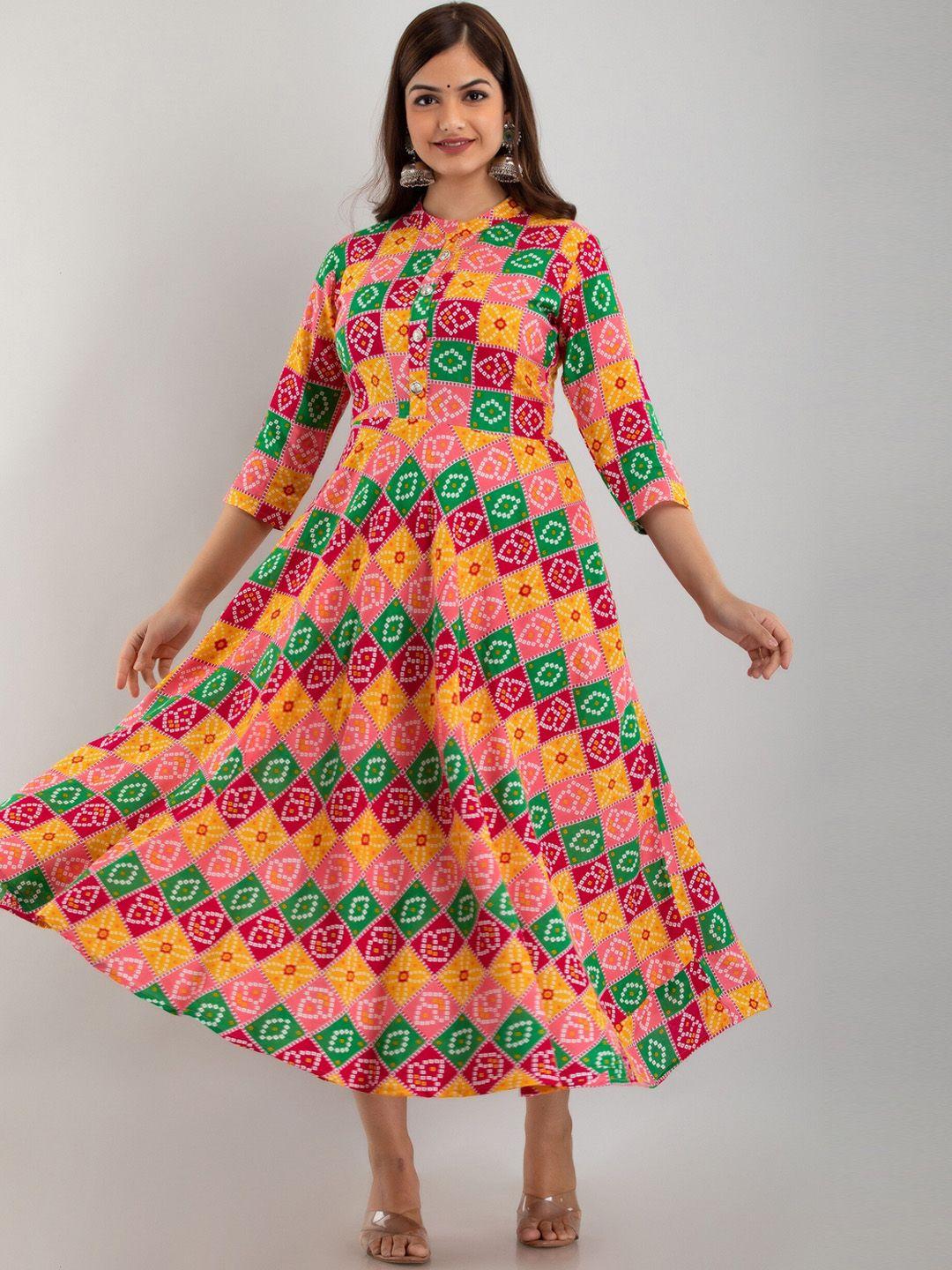 women touch women multicoloured floral printed asymmetric anarkali kurta