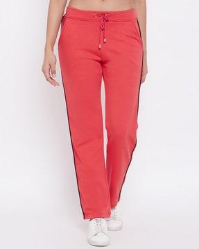women track pants with contrast piping