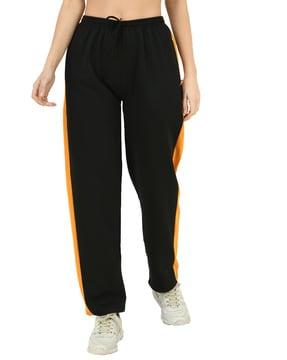 women track pants with contrast side panels