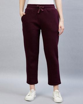 women track pants with elasticated drawstring waist