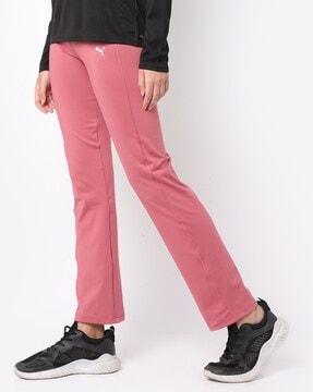 women track pants with placement logo print