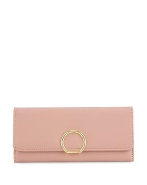 women travel wallet with button closure