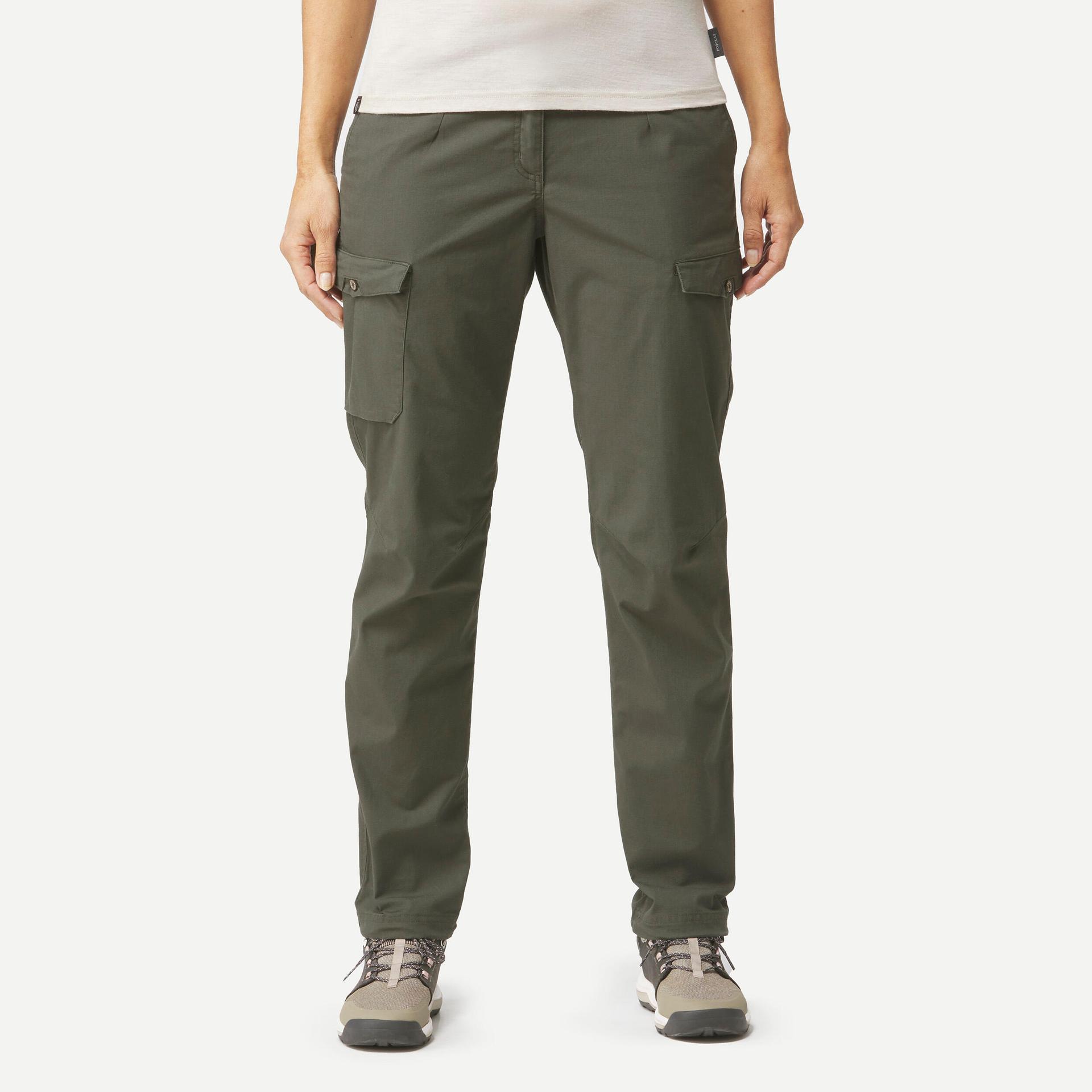 women trekking cargo trousers 100 khaki