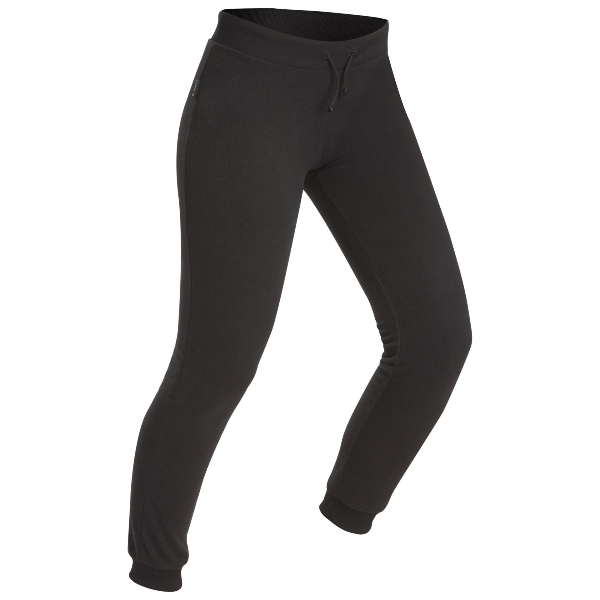 women trekking fleece tights 100 black