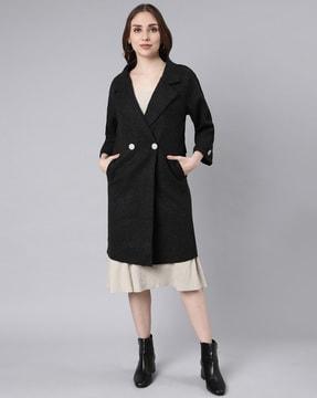 women trench coat with button closure & insert pockets
