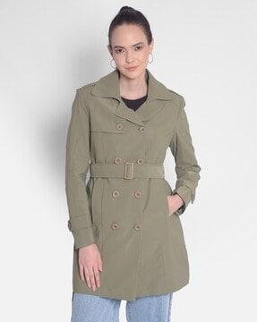 women trench coat with button closure