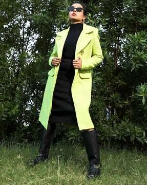 women trench coat with flap pockets
