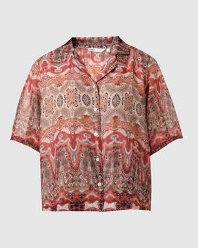 women tribal print regular fit shirt