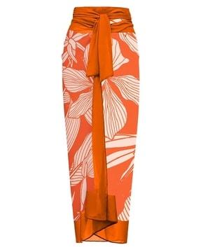 women tropical print a-line skirt