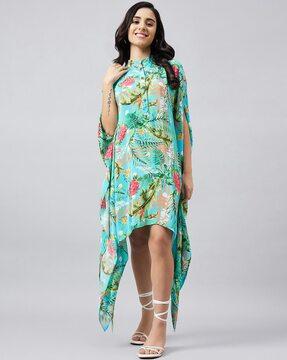 women tropical print relaxed fit tunic