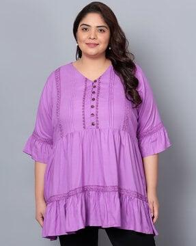 women tunic with lace trim