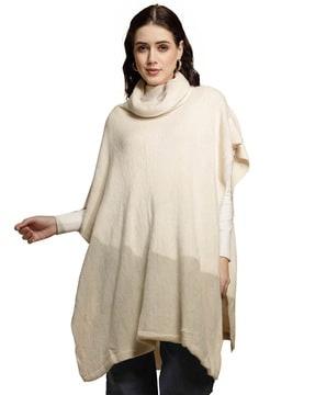 women turtleneck poncho