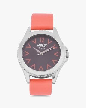 women tw035hl09 analogue watch with leather strap