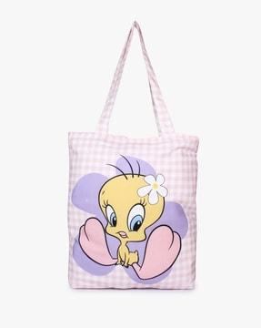 women tweety print tote bags