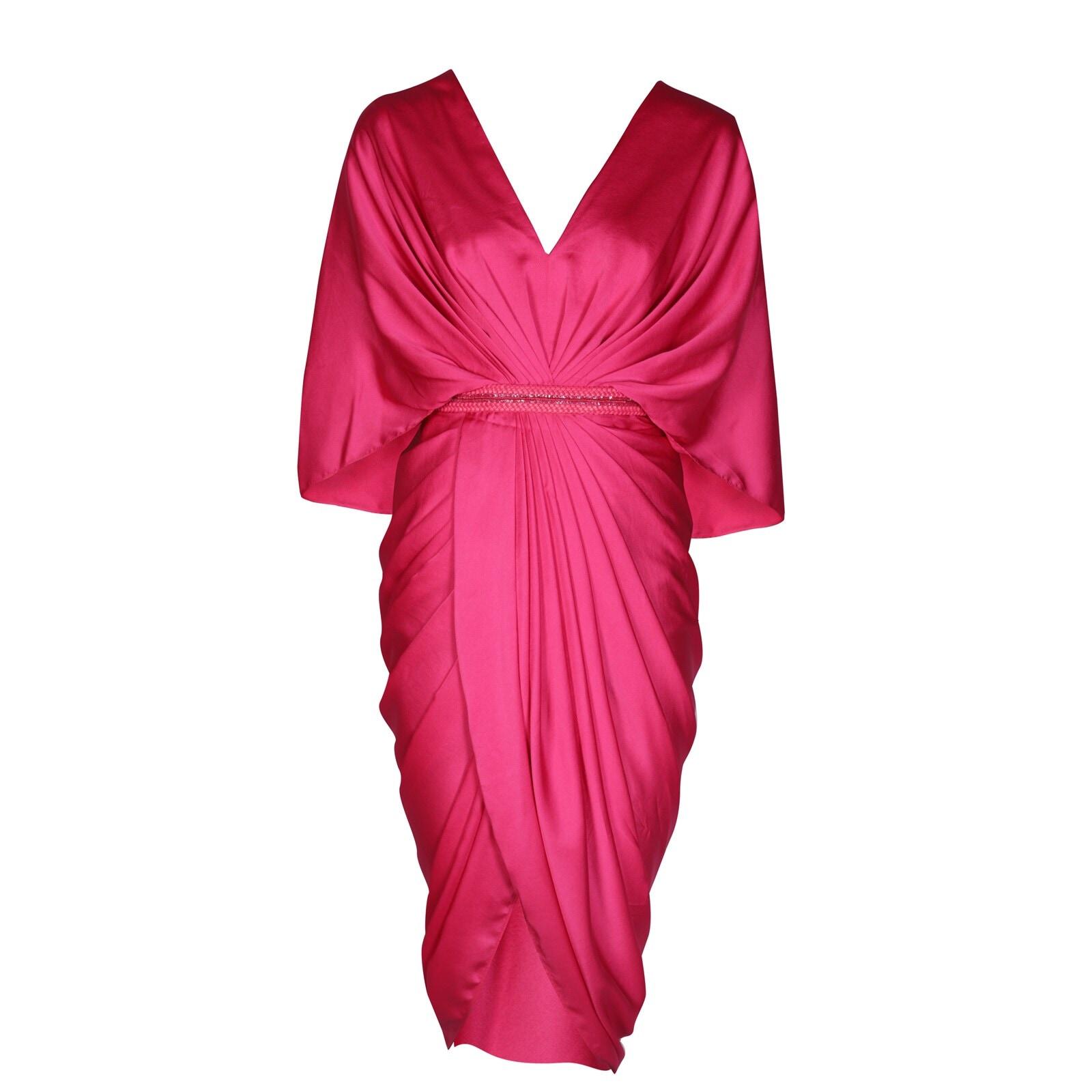 women twisted pink dress