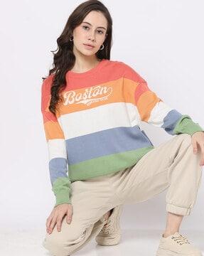 women typographic knit pullover