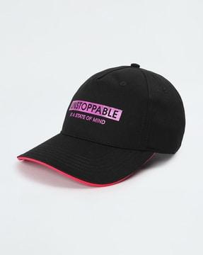 women typographic print baseball cap