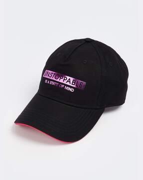 women typographic print baseball cap