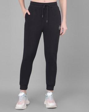 women typographic print cuffed joggers