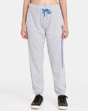 women typographic print jogger track pants