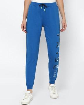 women typographic print joggers with insert pockets