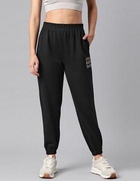 women typographic print joggers with insert pockets