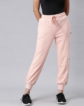 women typographic print joggers with insert pockets