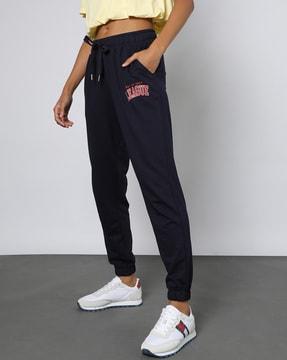 women typographic print joggers