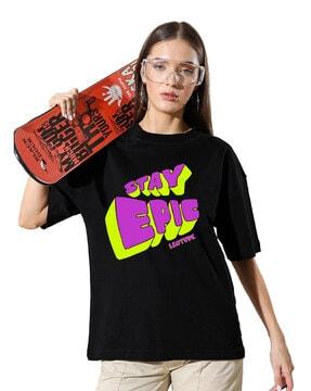 women typographic print oversized fit t-shirt