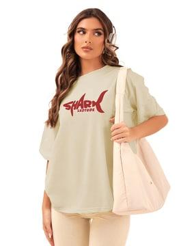 women typographic print oversized fit t-shirt