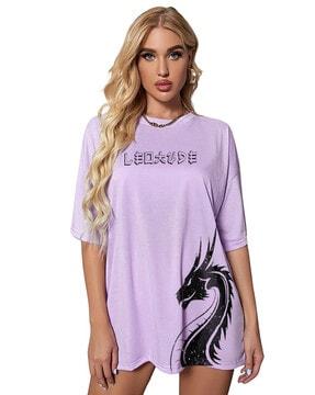 women typographic print oversized fit t-shirt