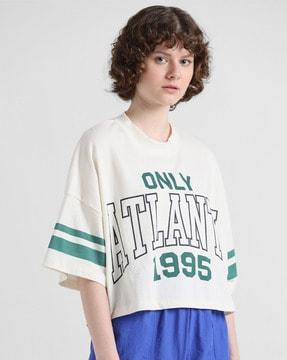 women typographic print oversized t-shirt