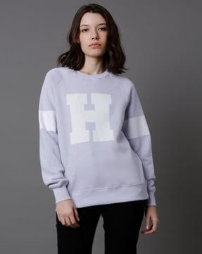 women typographic print regular fit sweatshirt