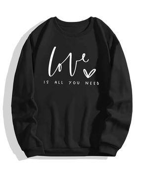 women typographic print regular fit sweatshirt