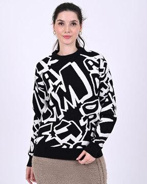 women typographic print regular fit sweatshirt