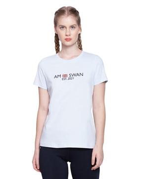 women typographic print regular fit t-shirt