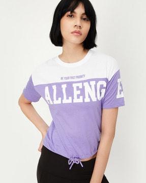 women typographic print regular fit t-shirt