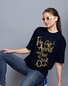 women typographic print regular fit t-shirt