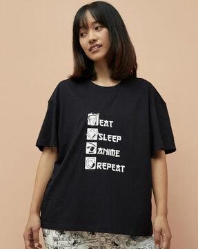 women typographic print regular fit t-shirt