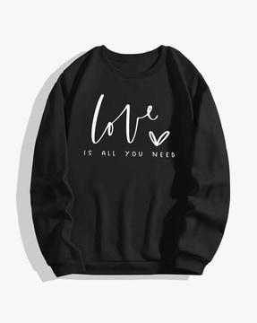 women typographic print relaxed fit sweatshirt