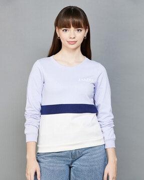 women typographic print round-neck sweatshirt