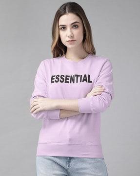 women typographic print round-neck sweatshirt