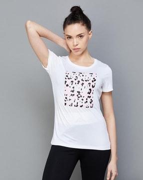 women typographic print round-neck t-shirt