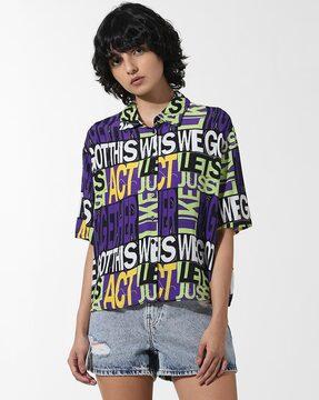 women typographic print shirt